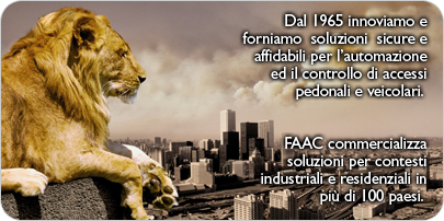 Итальянская компания FAAC, основанная в 1965 году, является одним из признанных европейских лидеров в области производства автоматизированных систем управления воротами, а также таких элементов автоматики, как автоматические шлагбаумы, приводы для ворот, автоматические двери.